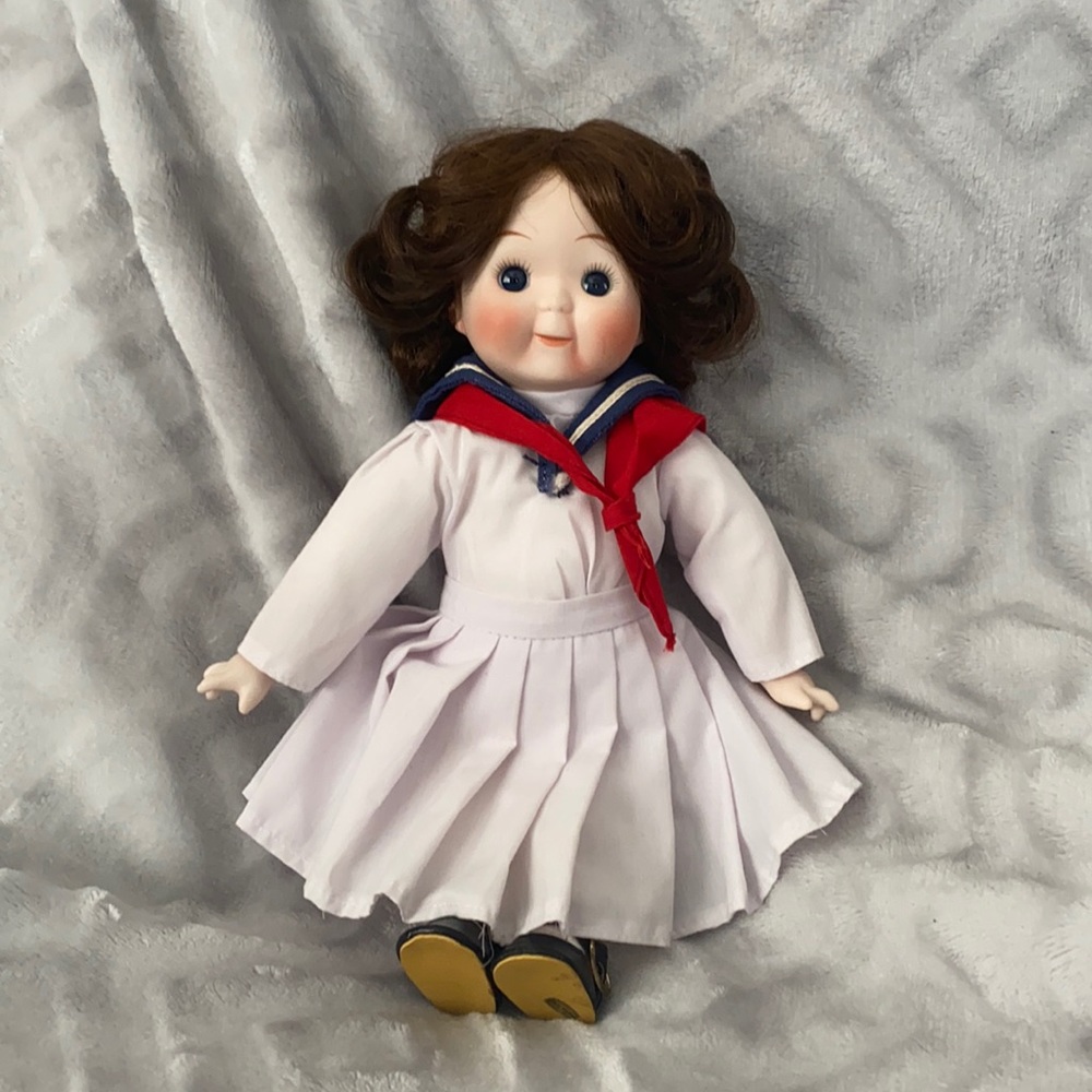 Vintage Sailor Girl wind up Porcelain Doll